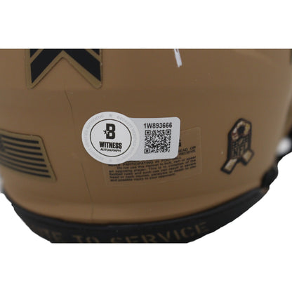 Deion Sanders Dallas Cowboys 2023 Salute to Service Mini Helmet Beckett COA