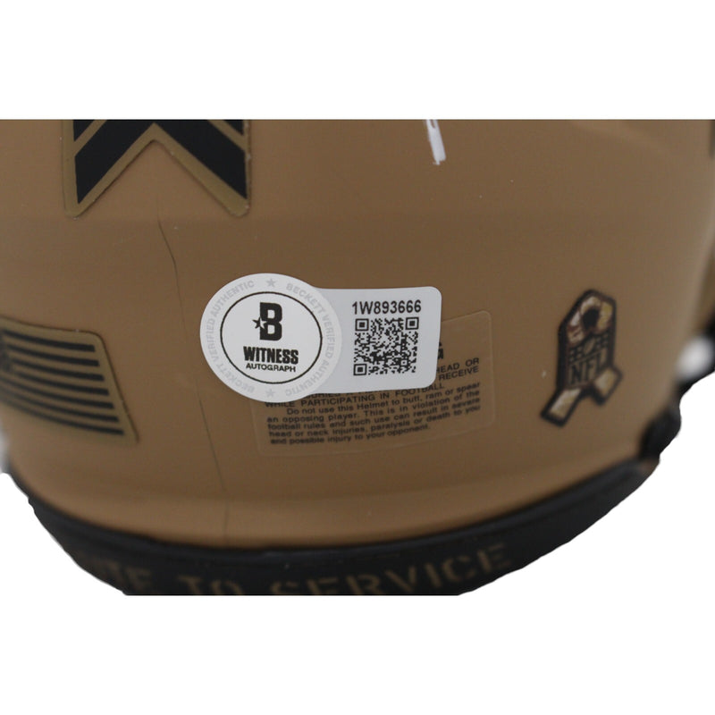 Deion Sanders Dallas Cowboys 2023 Salute to Service Mini Helmet Beckett COA