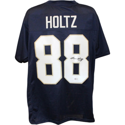 Lou Holtz Signed Blue Custom College Style Jersey