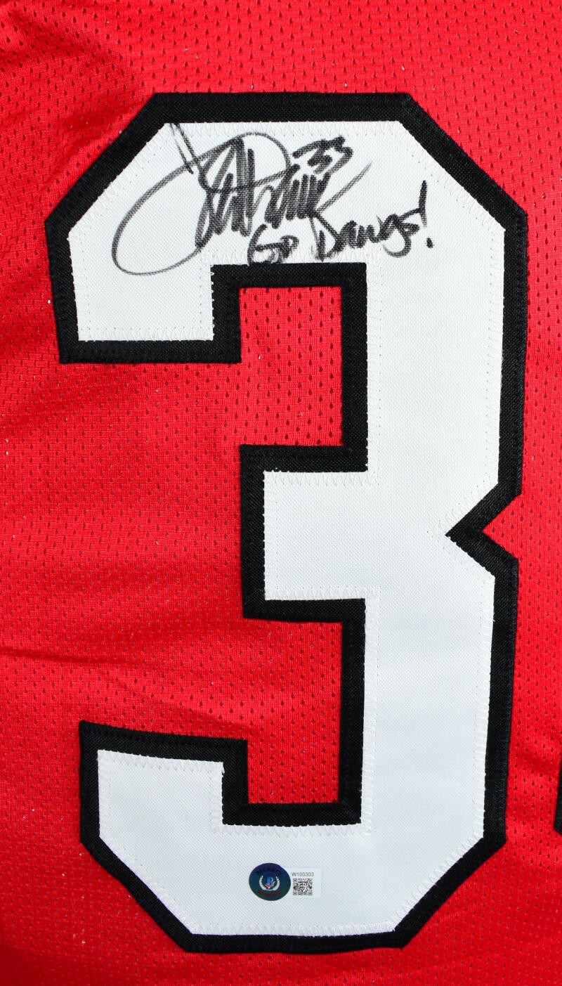 Terrell Davis Autographed Georgia Bulldogs Jersey Red Inscribed "Go Dawgs"