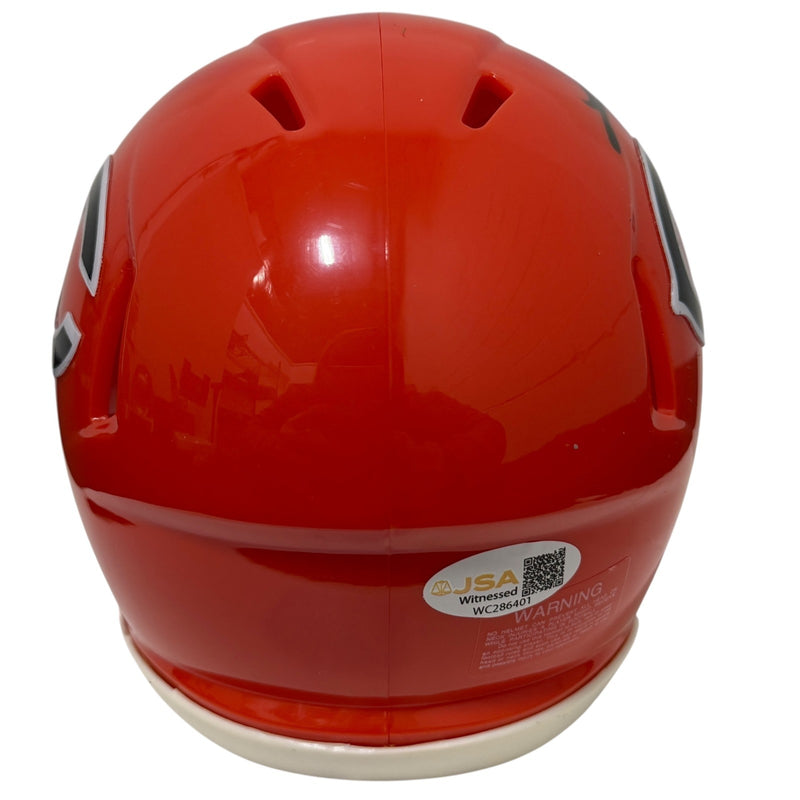 Lance Briggs Signed Chicago Bears Alternate Orange Mini Helmet (JSA)