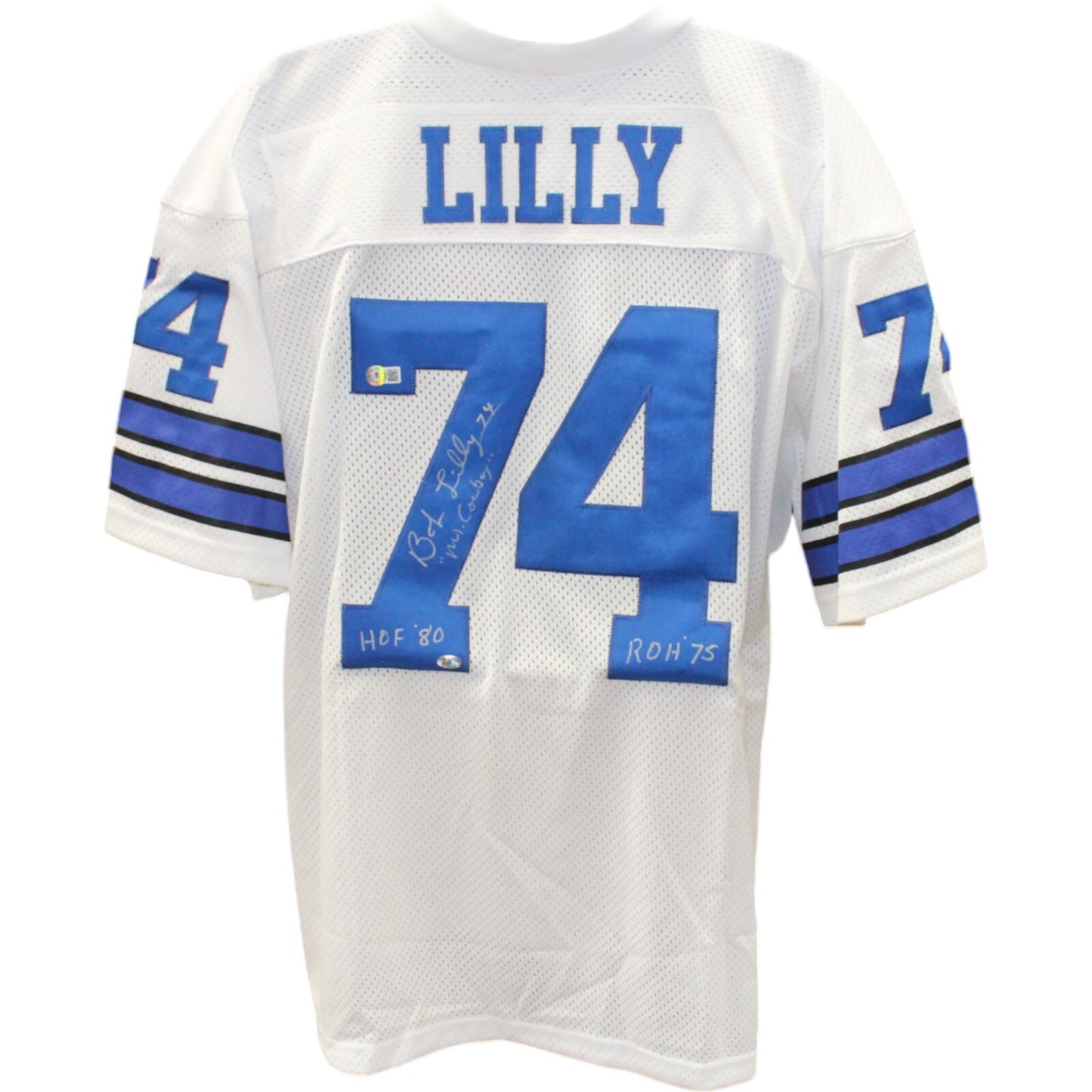Bob Lilly Signed Custom Football Jersey with 3 Inscriptions (Beckett BAS)