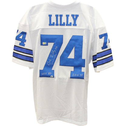 Bob Lilly Signed Custom Football Jersey with 3 Inscriptions (Beckett BAS)