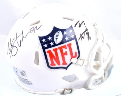 TJ Watt & Michael Strahan Signed NFL Shield Mini Helmet