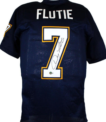 Doug Flutie Signed San Diego Chargers Dark Blue Custom Jersey