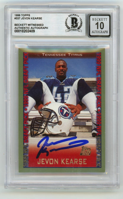 Jevon Kearse Signed 1999 Topps #337 Rookie Card (Titans) - BGS 10 Auto