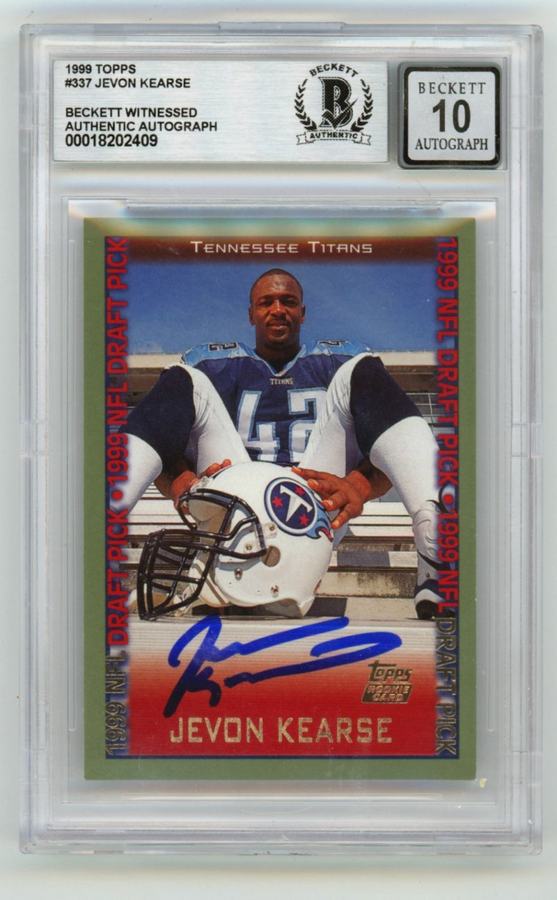 Jevon Kearse Signed 1999 Topps #337 Rookie Card (Titans) - BGS 10 Auto