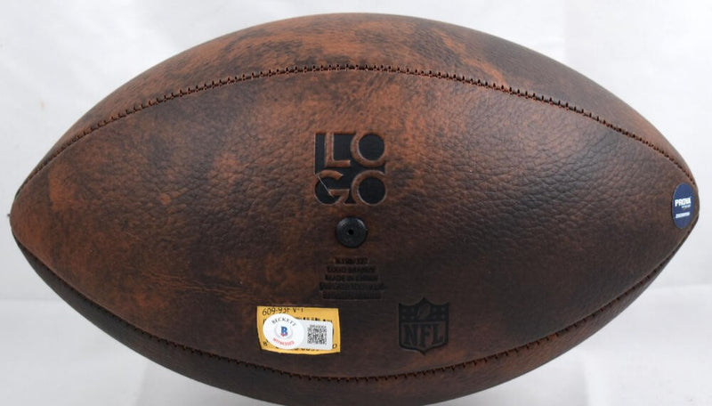 Randy White Signed Dallas Cowboys Distressed Logo Football HOF
