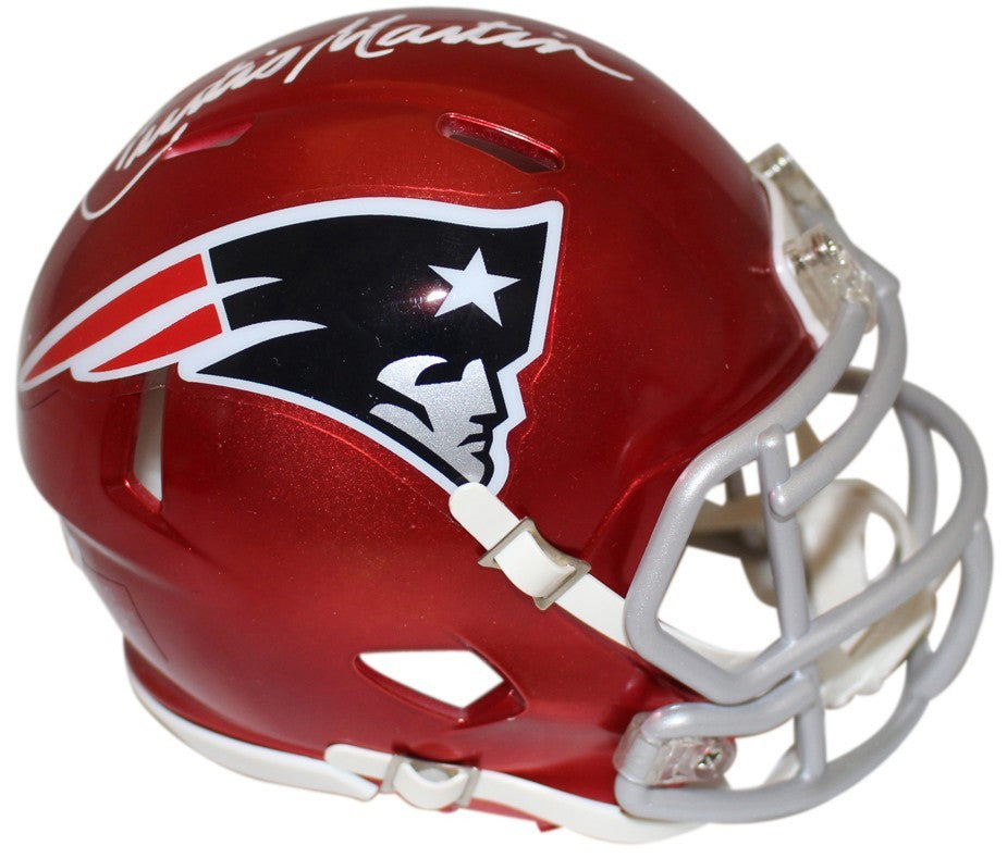 Curtis Martin Autographed New England Patriots Flash Mini Helmet PSA