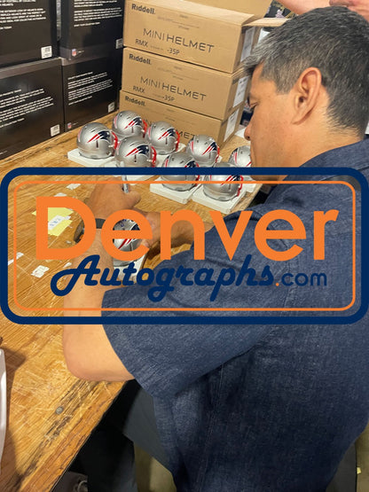 Tedy Bruschi Autographed New England Patriots Mini Helmet