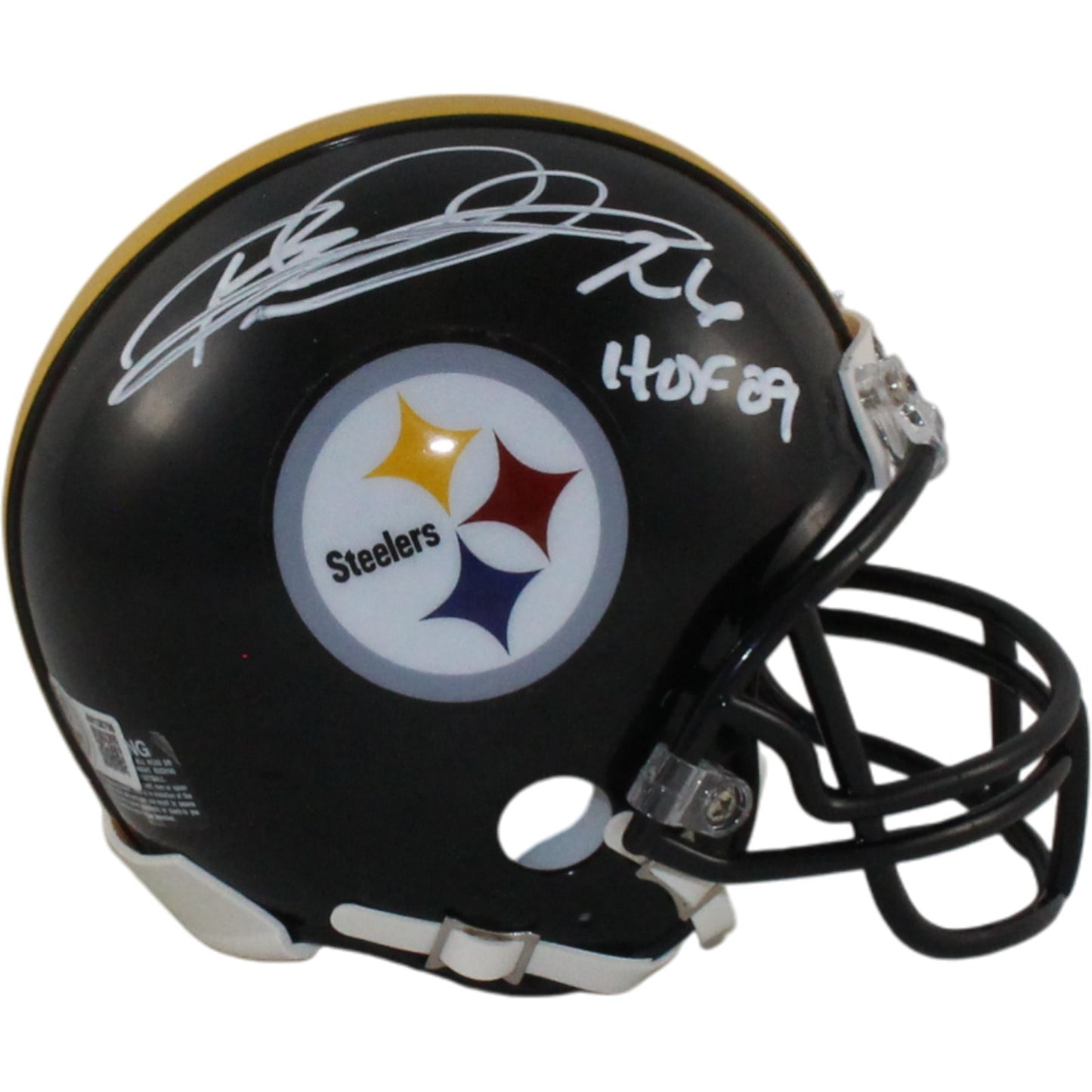 Rod Woodson Pittsburgh Steelers Signed VSR4 Mini Helmet HOF Inscription