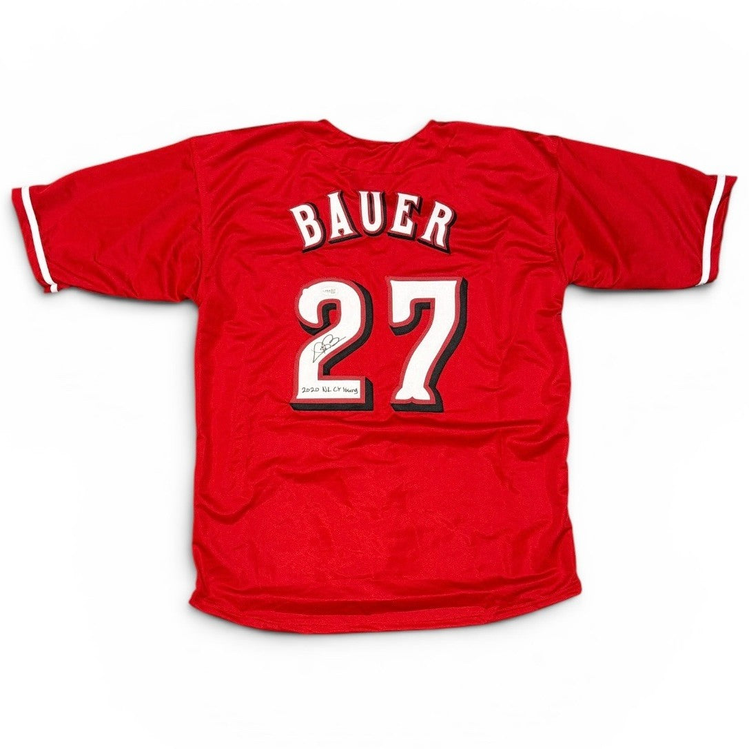 Trevor Bauer Signed Cincinnati Reds Custom Jersey - 2020 NL Cy Young
