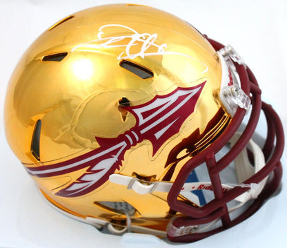 Deion Sanders Signed Florida State Seminoles Chrome Speed Mini Helmet