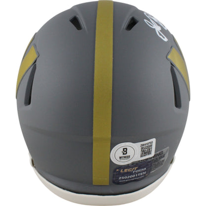 John Riggins Autographed Washington Commanders Slate Mini Helmet