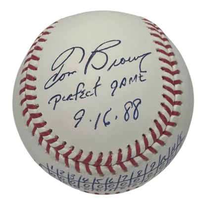 Tom Browning Signed Cincinnati Reds Official MLB Baseball - PG Line Score