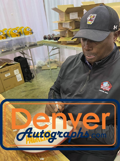 Sterling Sharpe Green Bay Packers Autographed Logo Football HOF Inscription