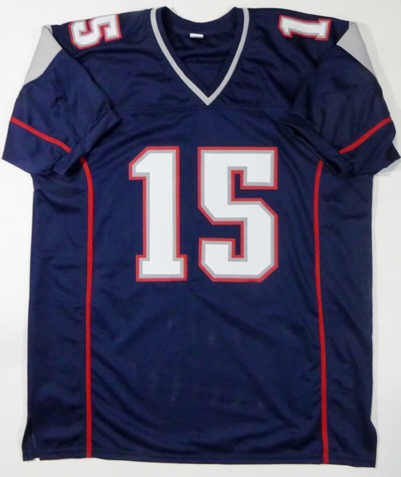 N'Keal Harry Signed Blue Custom Football Jersey