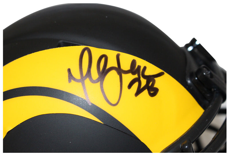 Marshall Faulk Signed Los Angeles Rams Eclipse Mini Helmet Beckett BAS