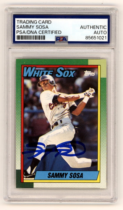 Sammy Sosa Signed 1990 Topps #692 Rookie Card PSA Authentic - White Sox
