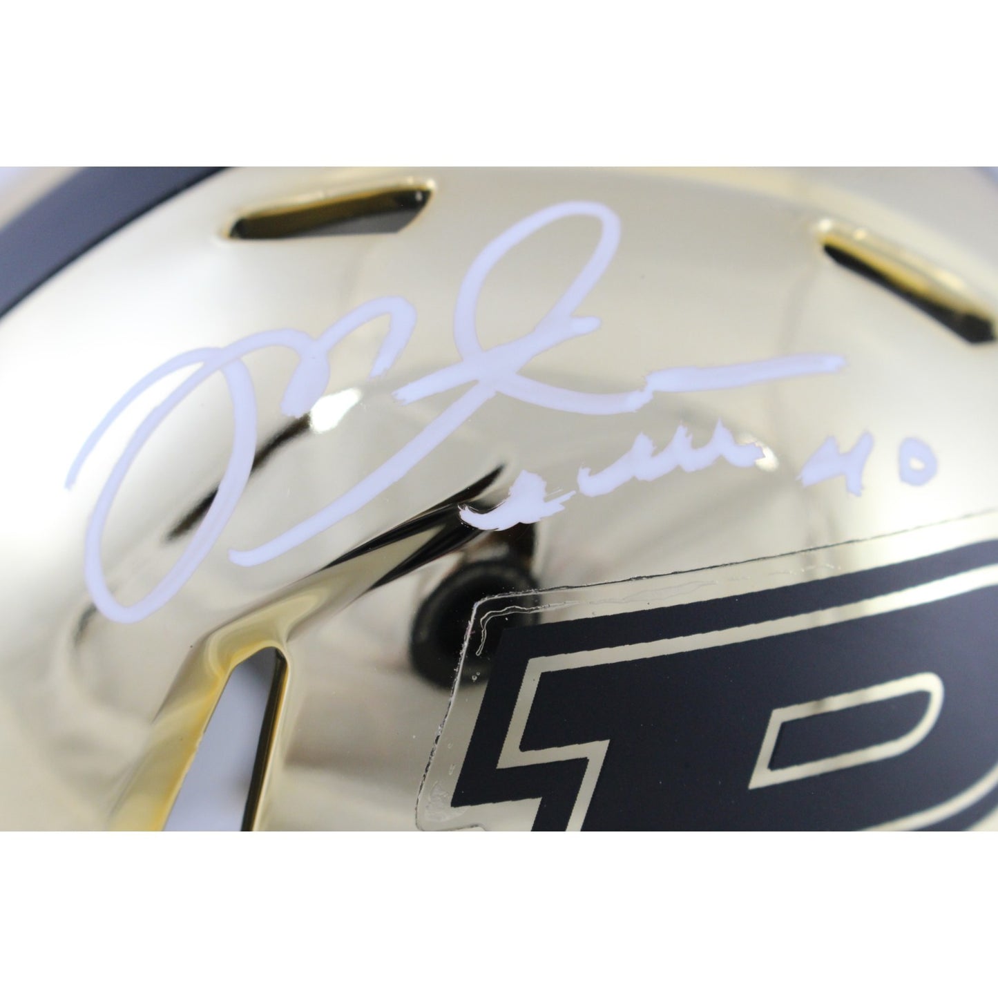 Mike Alstott Signed Purdue Boilermakers Chrome Mini Helmet