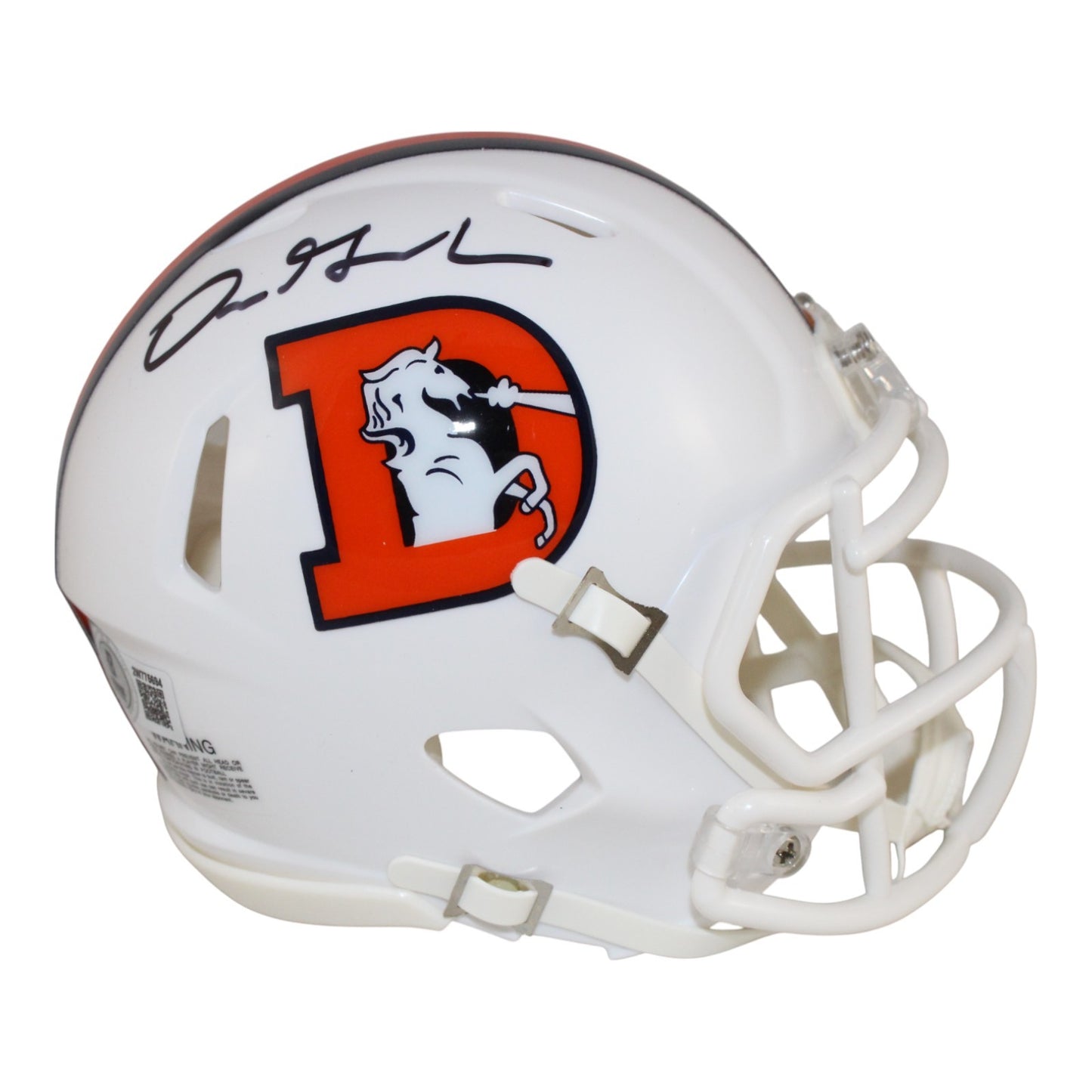 Dre Greenlaw Signed Denver Broncos 2023 Alternate Speed Mini Helmet