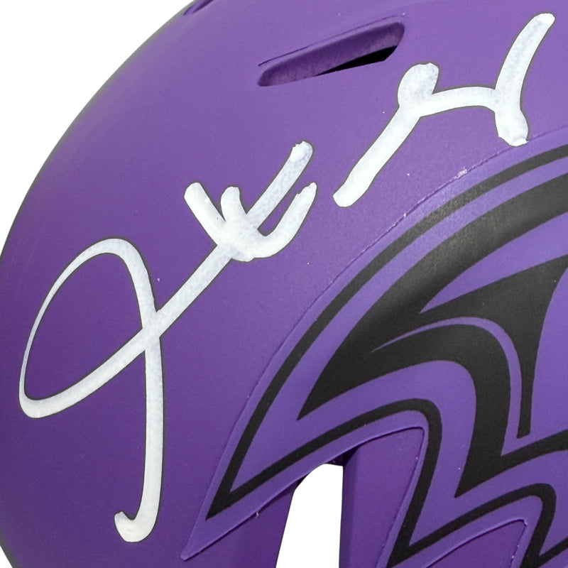Derrick Mason Autographed Baltimore Ravens Rave Mini Helmet JSA