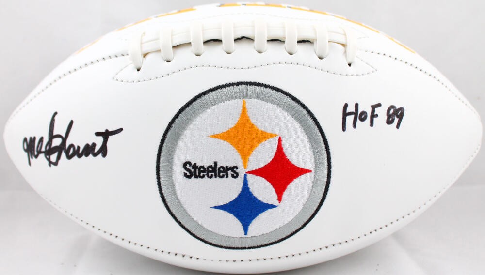 Mel Blount Autographed Pittsburgh Steelers Logo Football (HOF Inscription)