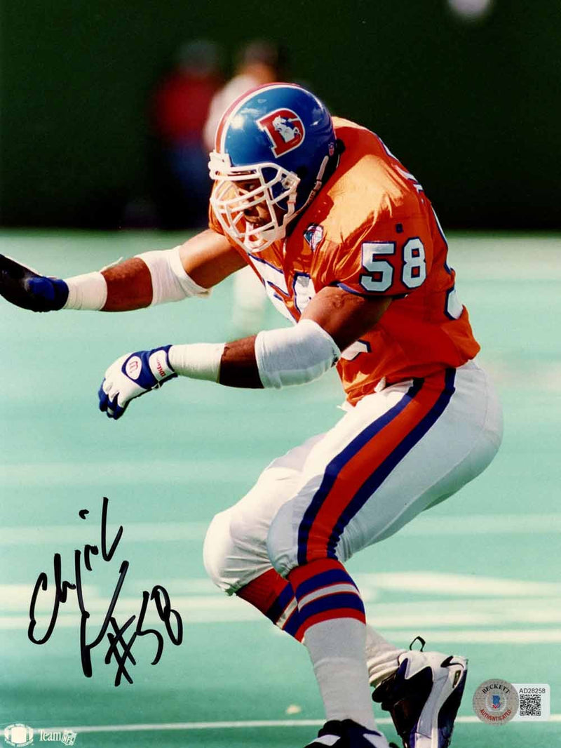 Elijah Alexander Autographed Denver Broncos 8x10 Photo (Beckett COA)