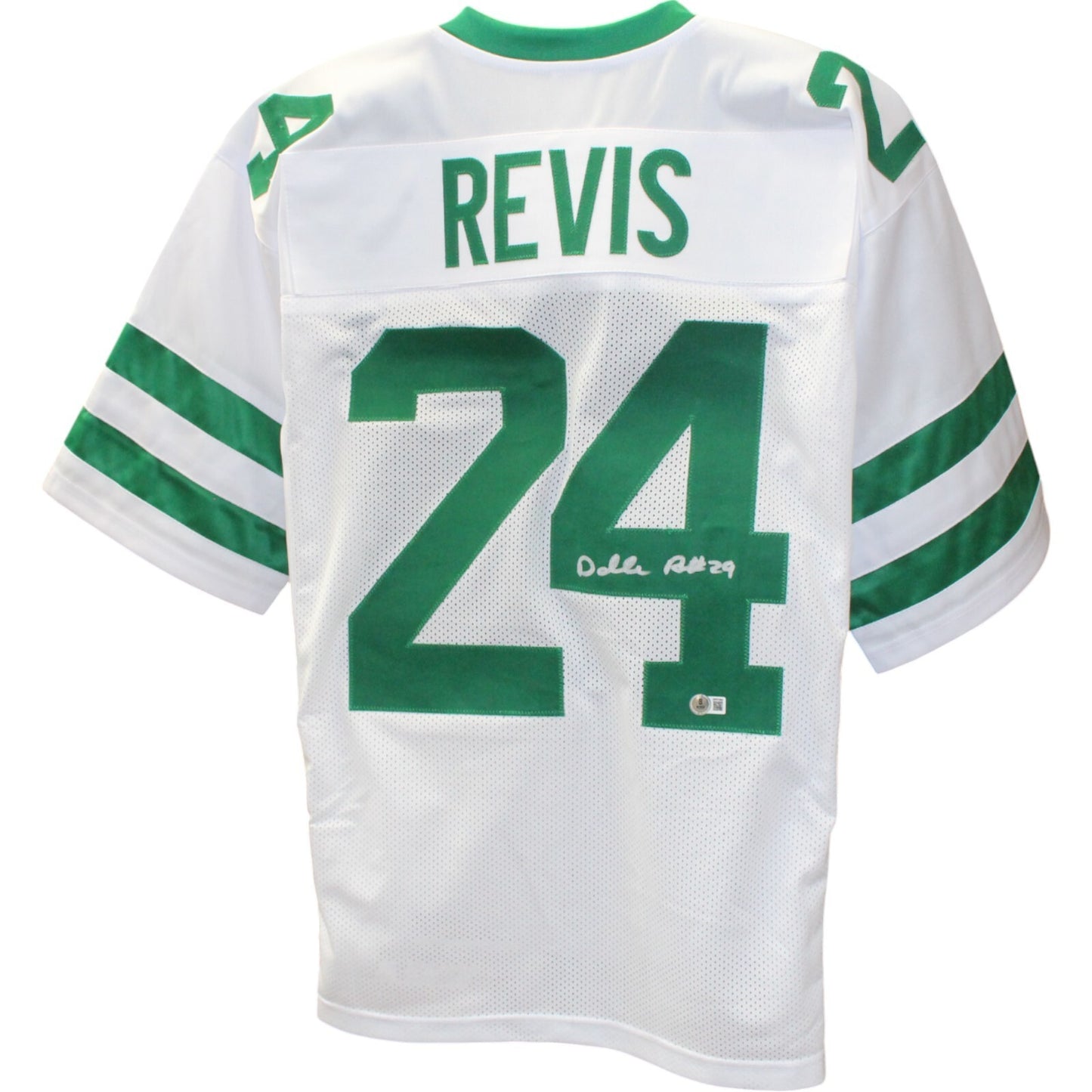 Darrelle Revis Autographed Pro Style White Jersey (BAS Witness)