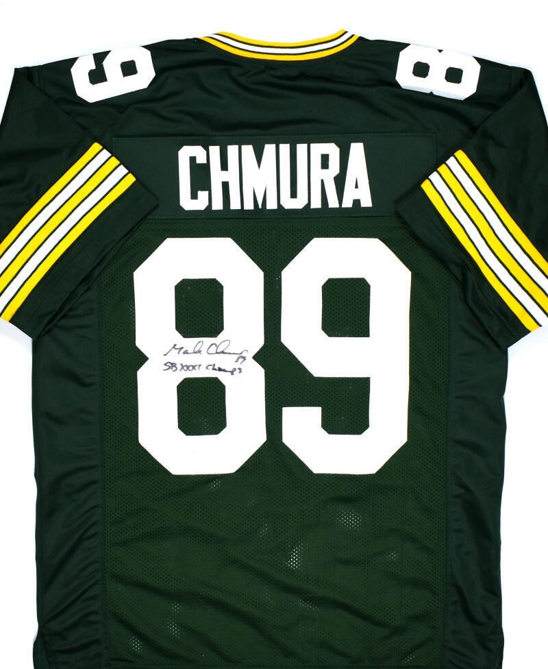 Mark Chmura Signed Green Bay Packers Custom Jersey - SB Champs Inscribed