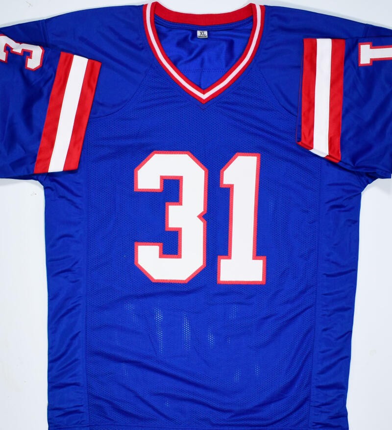 Jason Sehorn Autographed Blue Custom Jersey