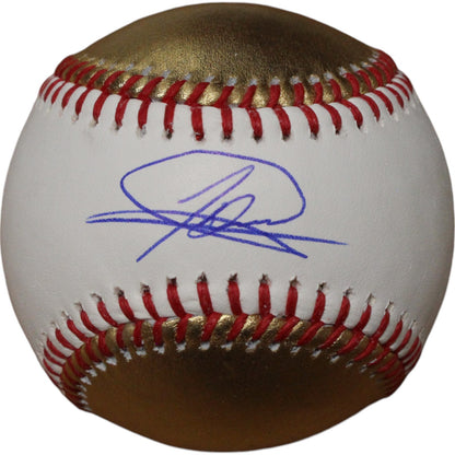 Jasson Dominguez Autographed New York Yankees White & Gold OML Baseball