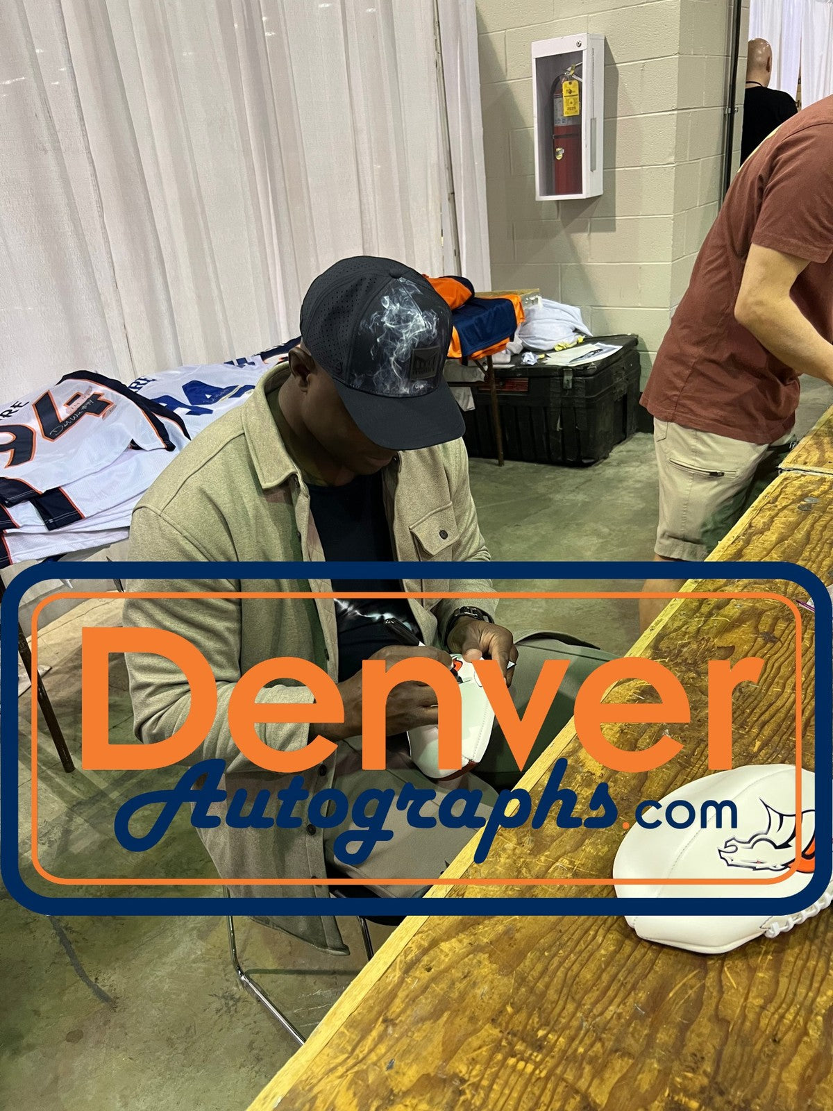 Demarcus Ware Autographed Denver Broncos Logo Football