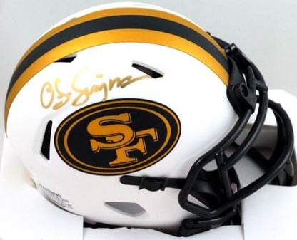 OJ Simpson Signed San Francisco 49ers Lunar Speed Mini Helmet