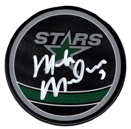 Mike Modano Signed Dallas Stars Reverse Retro Hockey Puck JSA Witness