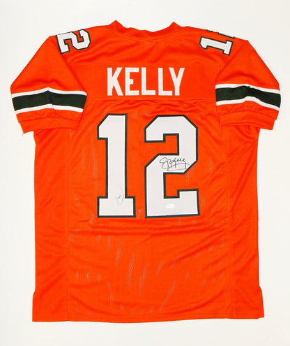 Jim Kelly Signed Miami College Style Orange Jersey
