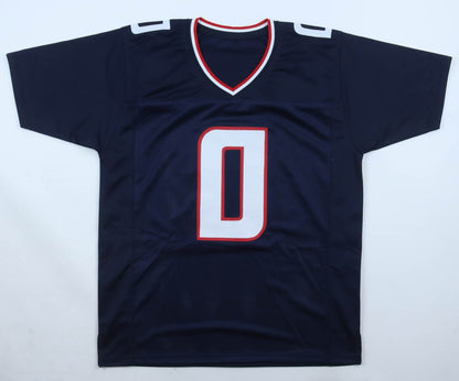 Azeez Al-Shaair Autographed Houston Texans Custom Blue Jersey