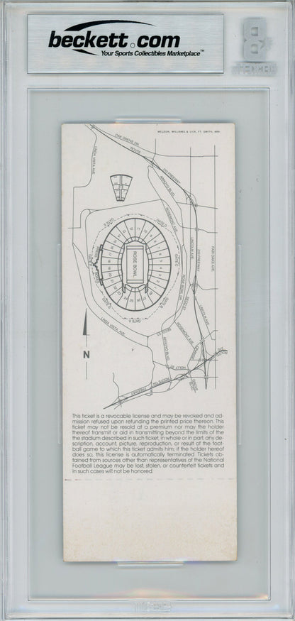 John Riggins Signed Super Bowl XVII Ticket Stub SB XVII MVP Grade 8 BAS