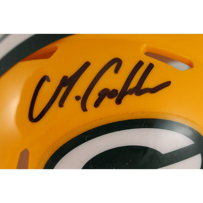 Matthew Golden Green Bay Packers Autographed Mini Helmet Beckett COA