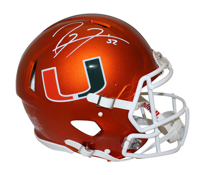 Ray Lewis Signed Miami Hurricanes Authentic Flash Speed Helmet Beckett