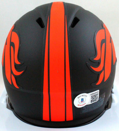 Karl Mecklenburg Signed Denver Broncos Eclipse Speed Mini Helmet