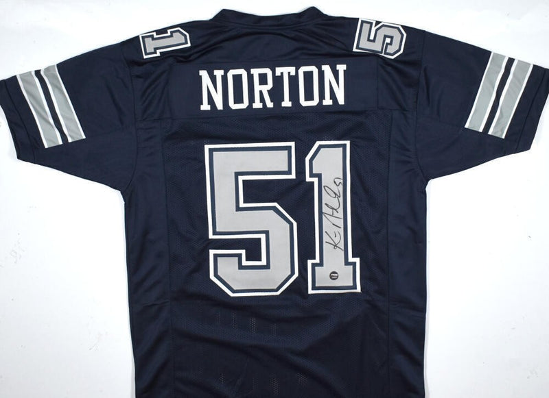 Ken Norton Jr. Autographed Blue Custom Football Jersey