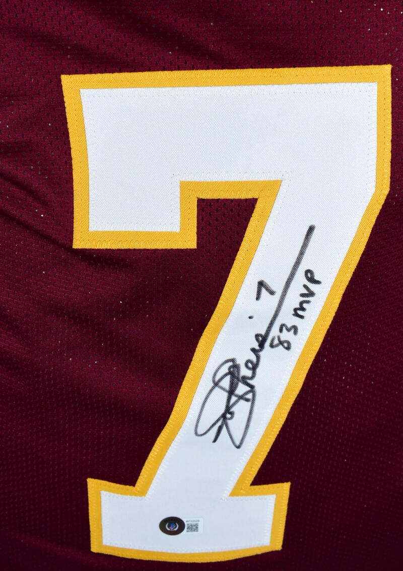 Joe Theismann Signed Washington Maroon Custom Jersey - '83 MVP' Inscription