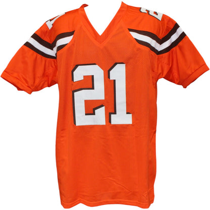 Denzel Ward Autographed Orange Pro Style Custom Jersey JSA