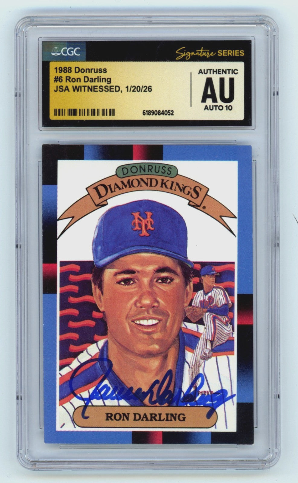 Ron Darling Signed 1988 Donruss Diamond Kings New York Mets Card