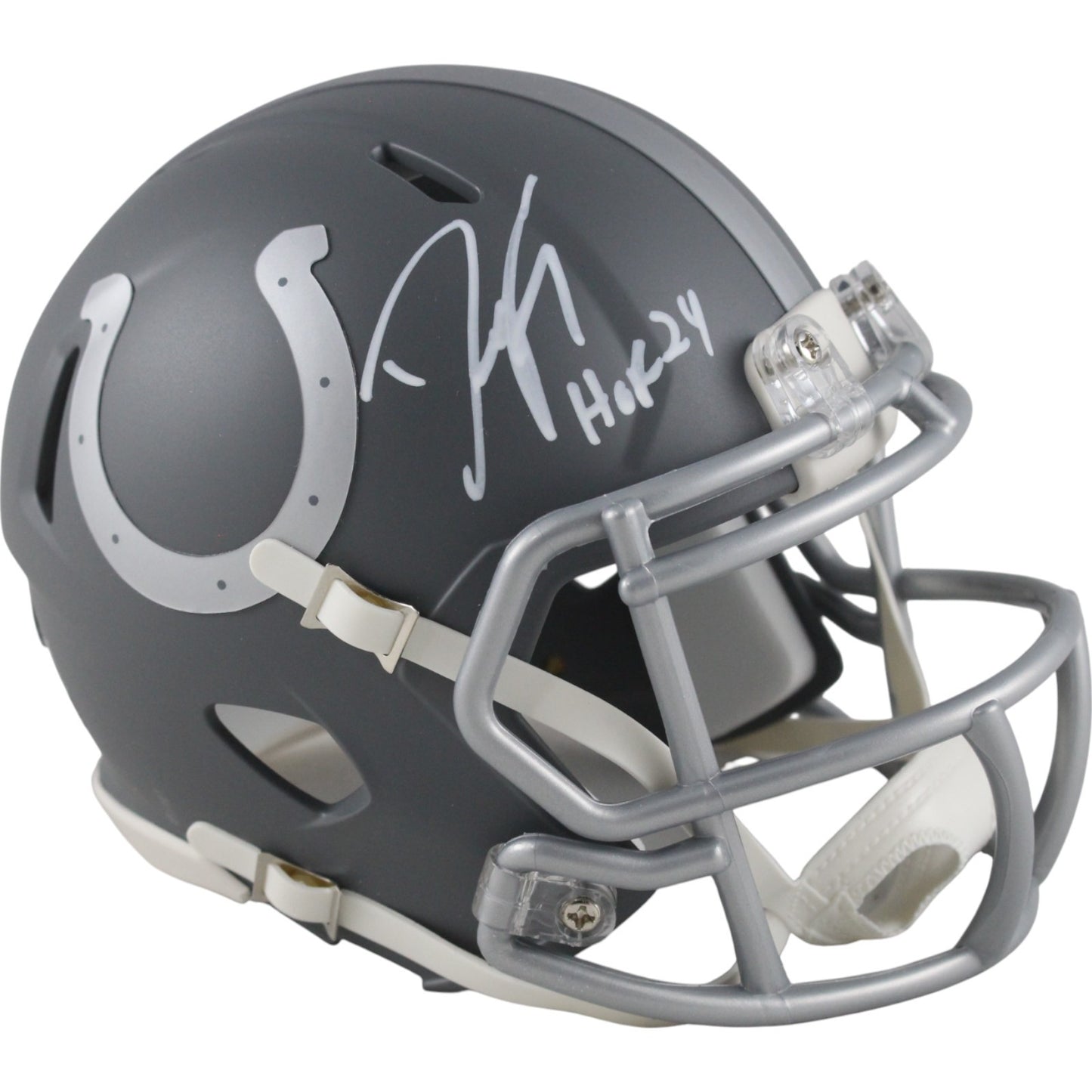 Dwight Freeney Signed Indianapolis Colts Slate Mini Helmet (HOF)