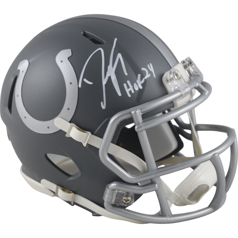 Dwight Freeney Signed Indianapolis Colts Slate Mini Helmet (HOF)