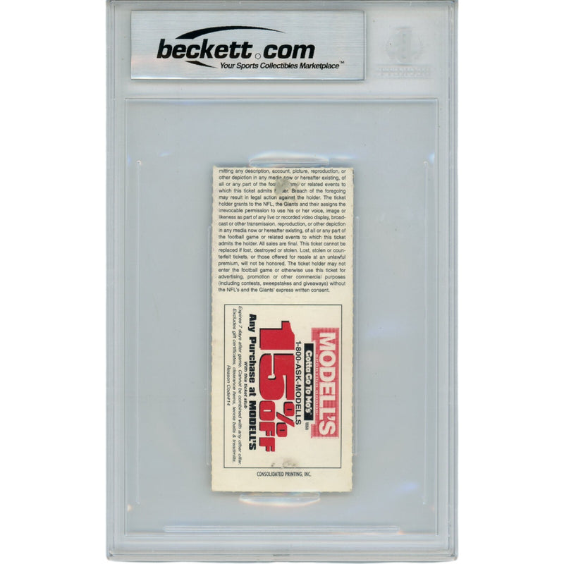 Michael Strahan Signed NY Giants Slabbed Ticket Stub "22.5 Sacks"