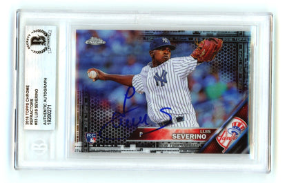 Luis Severino Autographed 2016 Topps Chrome Black Refractor Rookie Card - BGS