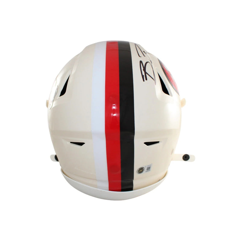 Brock Purdy & George Kittle Signed San Francisco 49ers Retro Speedflex Helmet